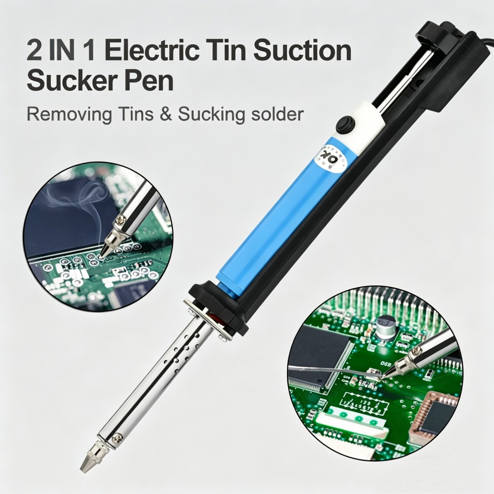 Desoldering Pump Electric Vacuum Station - Caneta Desoldadora Elétrica AC 220V, Ferro