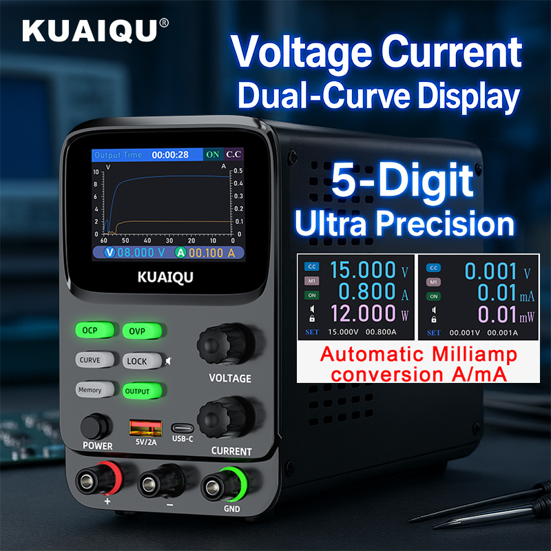 High Precision Dc Power Supply 30V 10A - KUAIQU 5 dígitos Ultra precisão Ajustável
