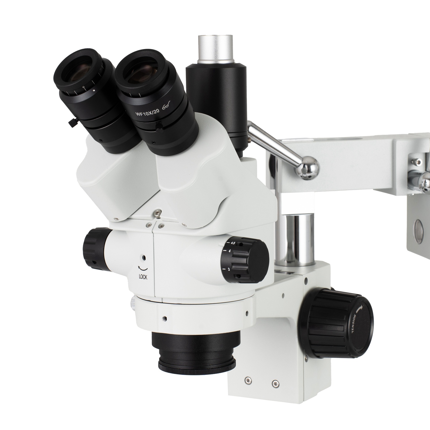 Trinocular Stereo Microscope 7X-45X - Cabeçote de Microscópio Estéreo Trinocular Simul-Focal