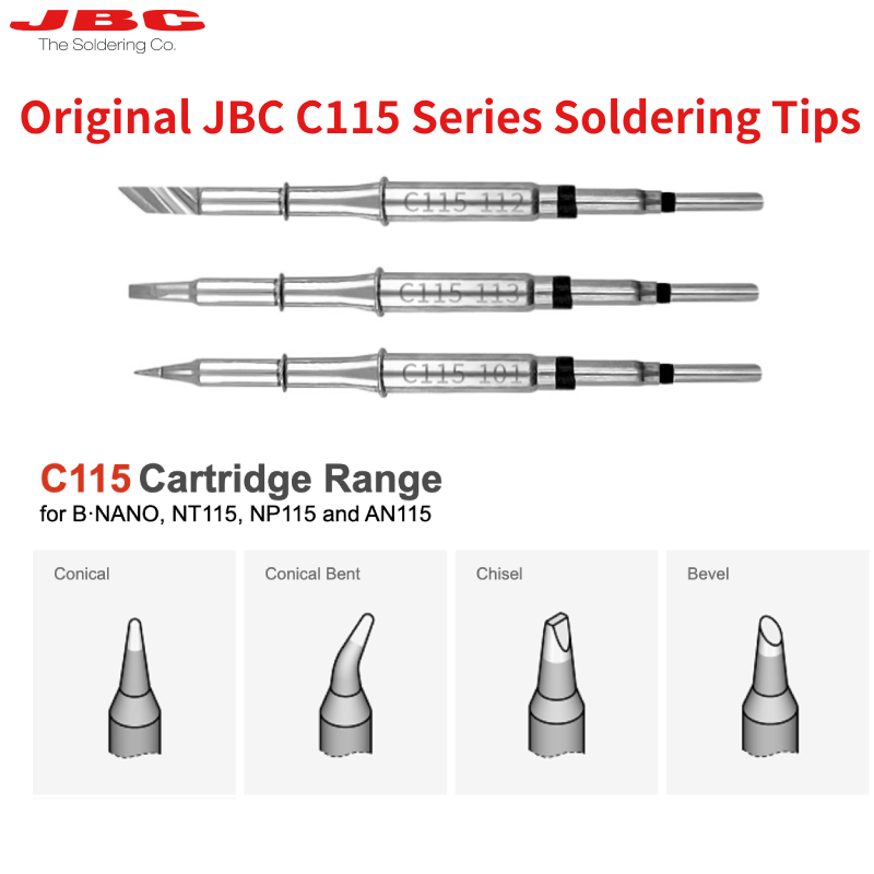 C115 Nano Soldering Iron Station - Cartuchos jbc c115 originais, pontas de