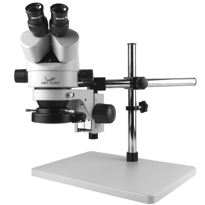 Trinocular Stereo Microscope 7X-45X - Microscópio trinocular estéreo simul-focal 7x-45x, zoom