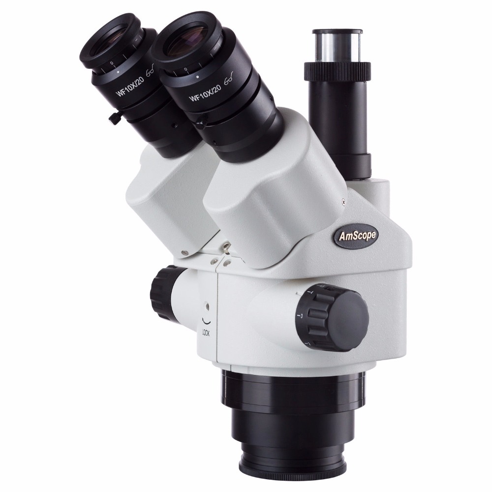 Trinocular Stereo Microscope 7X-45X - Cabeça de microscópio estéreo trinocular simul-focal
