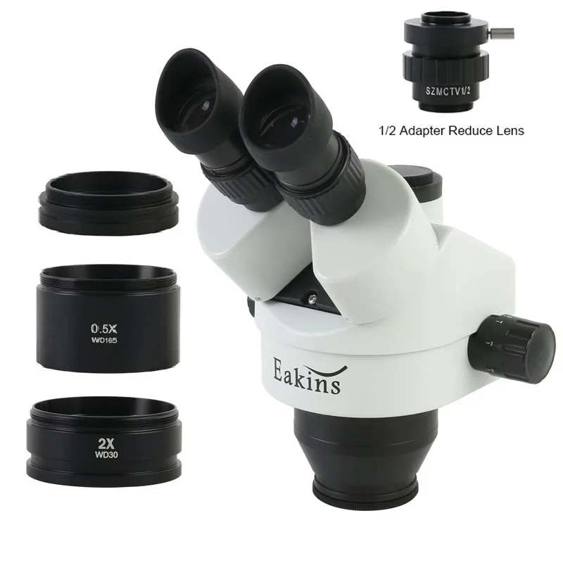 Trinocular Stereo Microscope 7X-45X - Microscópio estéreo trinocular 7x 90x wf10x/22mm,