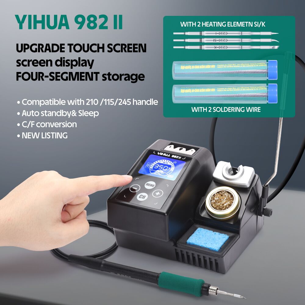 C210 Precision Soldering Station - Yihua 982-II tela sensível ao toque