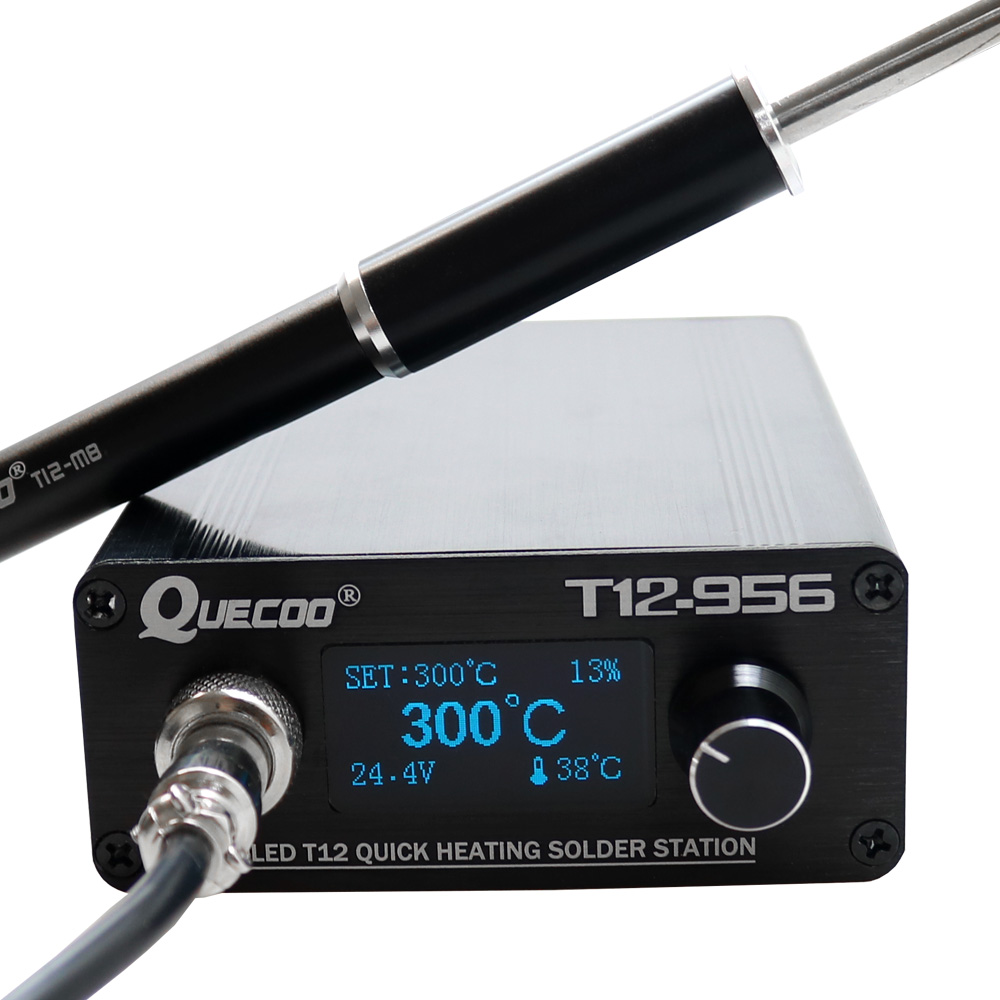 T12 Soldering Station Oled - QUECOO-T12-956 Estação De Solda Digital, Ferro