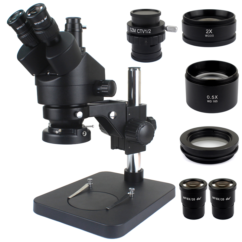 Laboratório de reparo de solda - Trinocular Stereo Microscope 7X-45X avaliação e preço