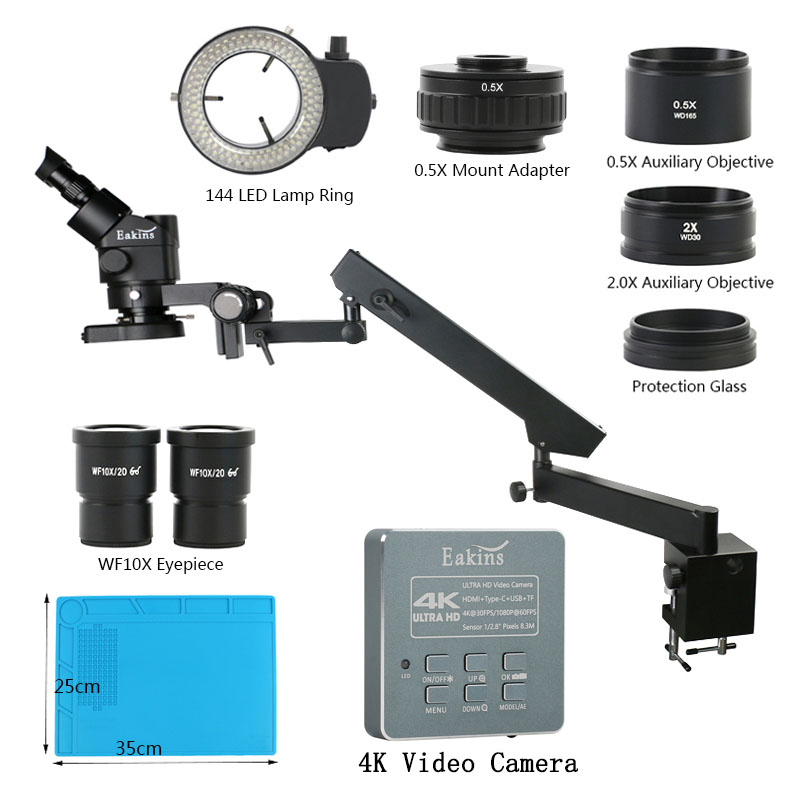 3.5x 90xl braço articulado pil - Simul-Focal Industrial Microscope 4K Hdmi avaliação e preço