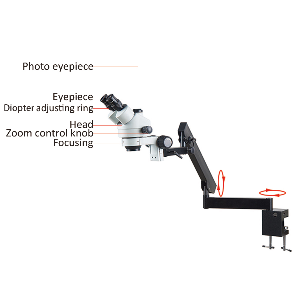 Braçadeira de Fixação Flexível - Trinocular Stereo Microscope 7X-45X avaliação e preço