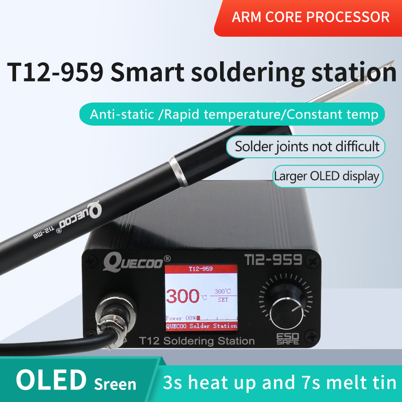 Estação de Solda T12-959 V5.1, - T12 Soldering Station Oled avaliação e preço