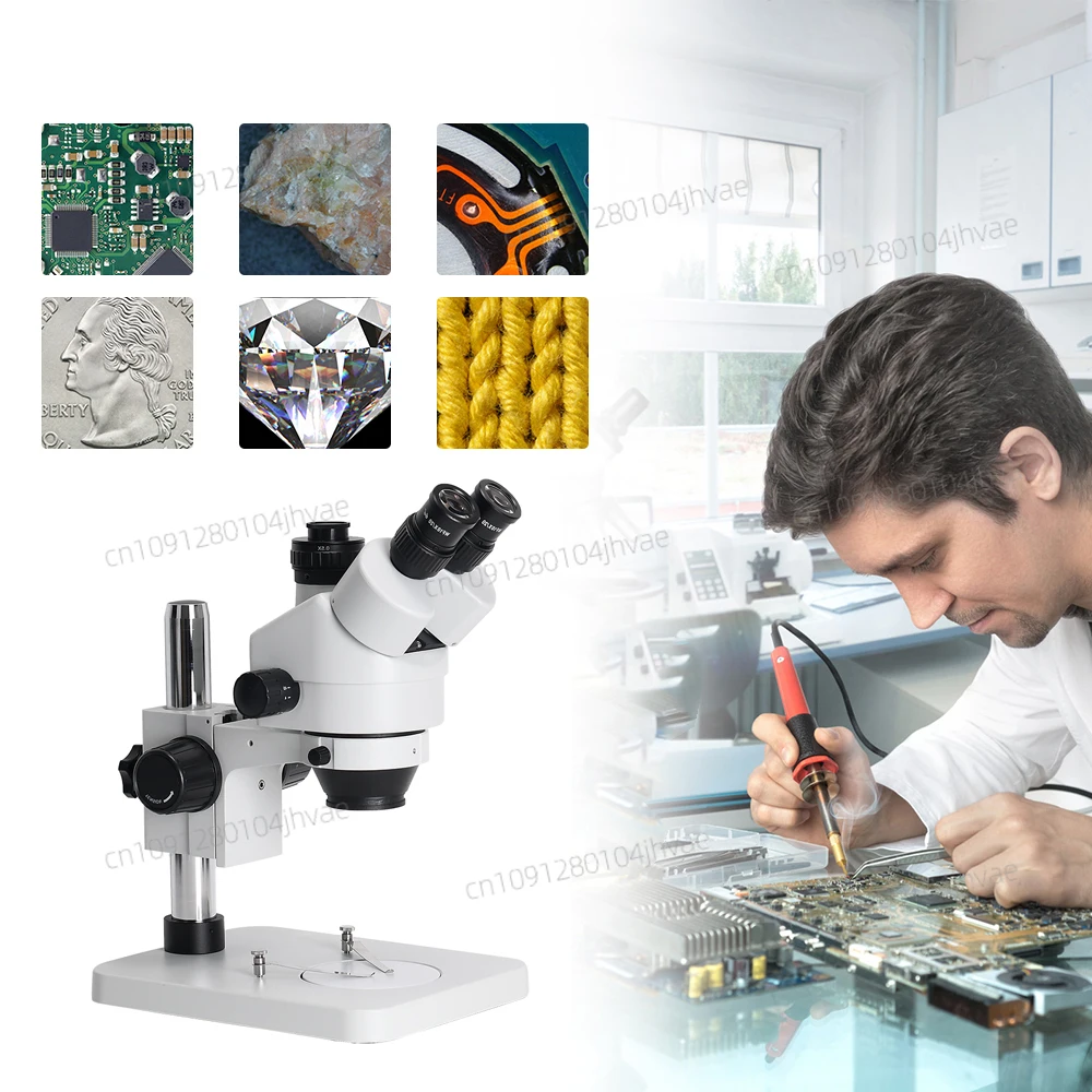 2025 nova foto real 3.5x-45x 7 - Trinocular Stereo Microscope 7X-45X avaliação e preço