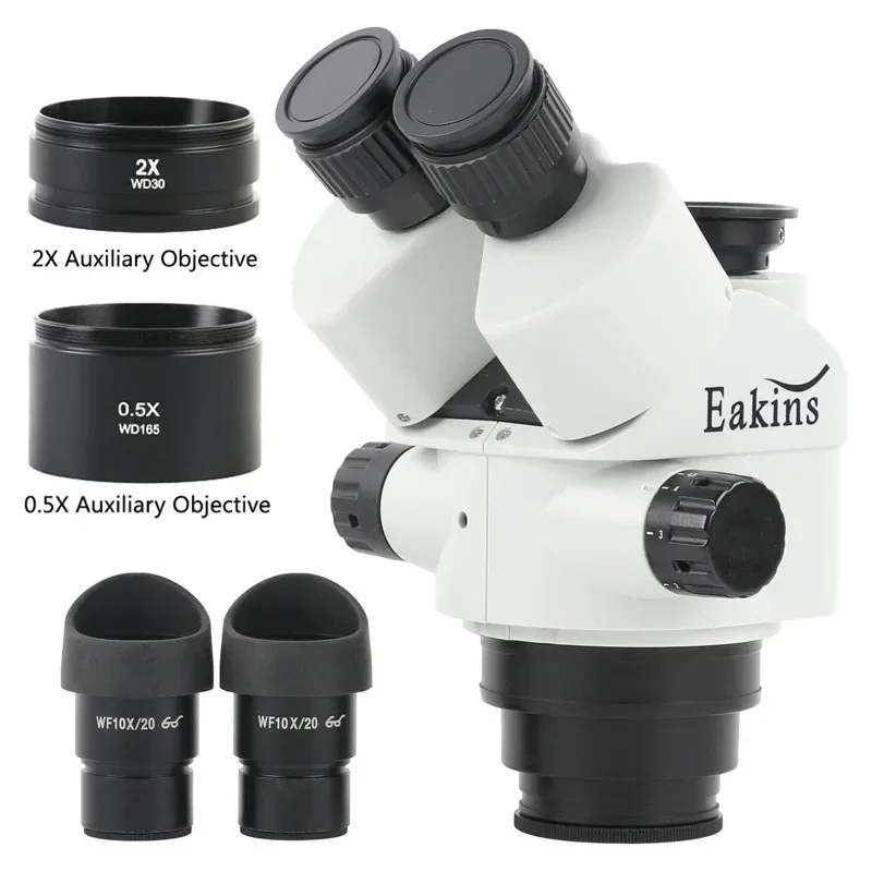 Microscópio trinocular simul-f - Trinocular Stereo Microscope 7X-45X avaliação e preço