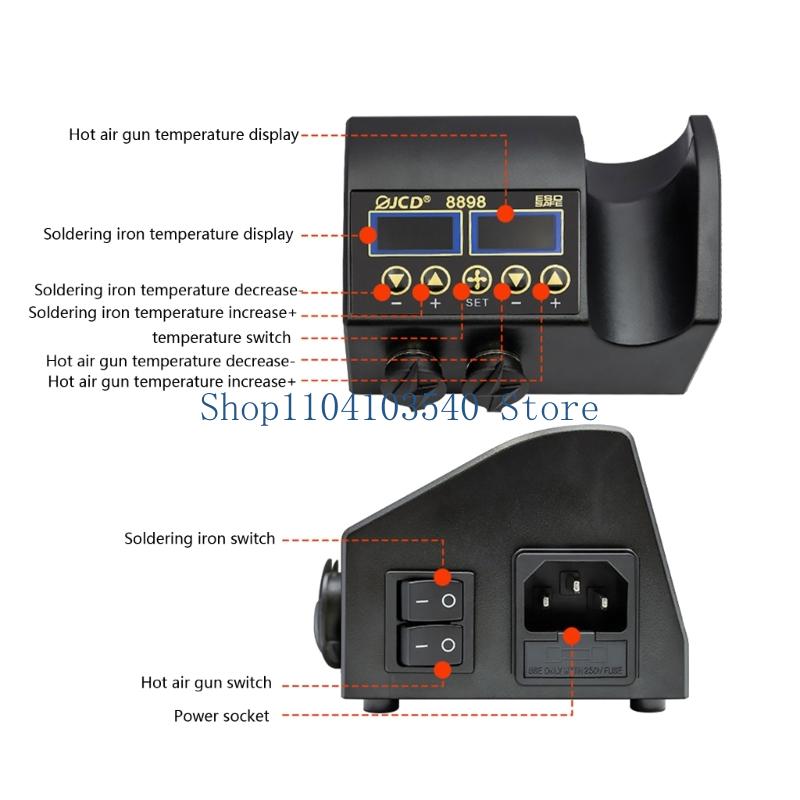 02DC 750W Solda Estação 2 1 So - 2 In 1 Soldering Rework Station 750W avaliação e preço