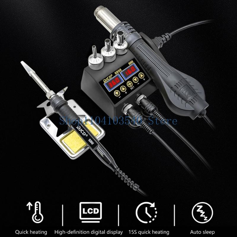 02DC 750W Solda Estação 2 1 So - 2 In 1 Soldering Rework Station 750W avaliação e preço