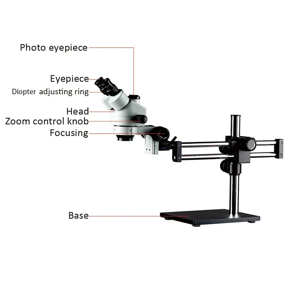 Microscópio Estéreo Trinocular - Trinocular Stereo Microscope 7X-45X avaliação e preço