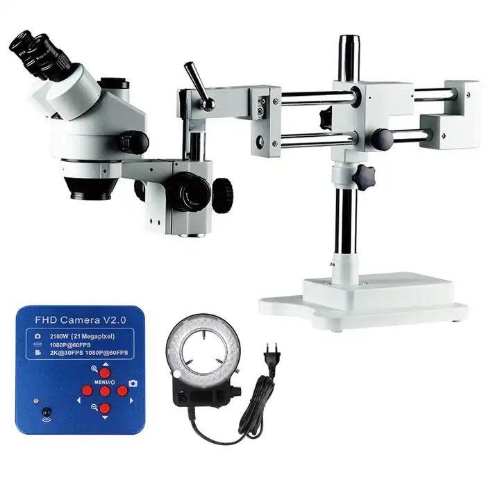 Microscópio Estéreo com Zoom 7 - Trinocular Stereo Microscope 7X-45X avaliação e preço