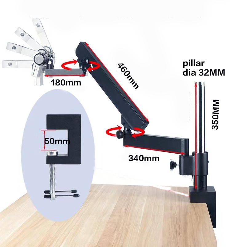 Braço articulado flexível, sup - Articulating Arm Boom Stand Microscope avaliação e preço