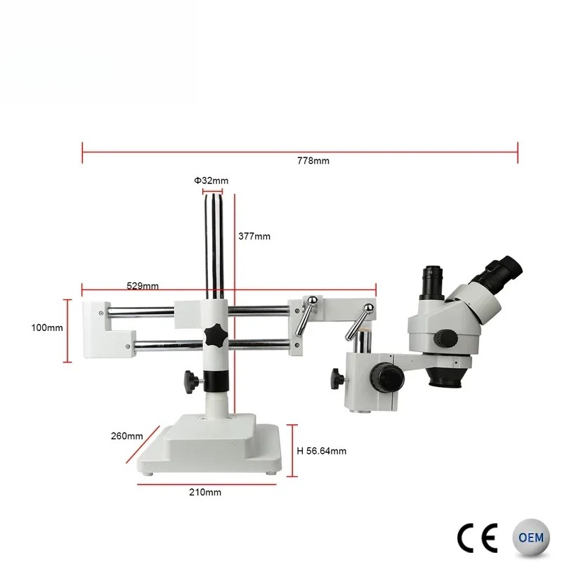 Microscópio Trinocular Estéreo - Trinocular Stereo Microscope 7X-45X avaliação e preço