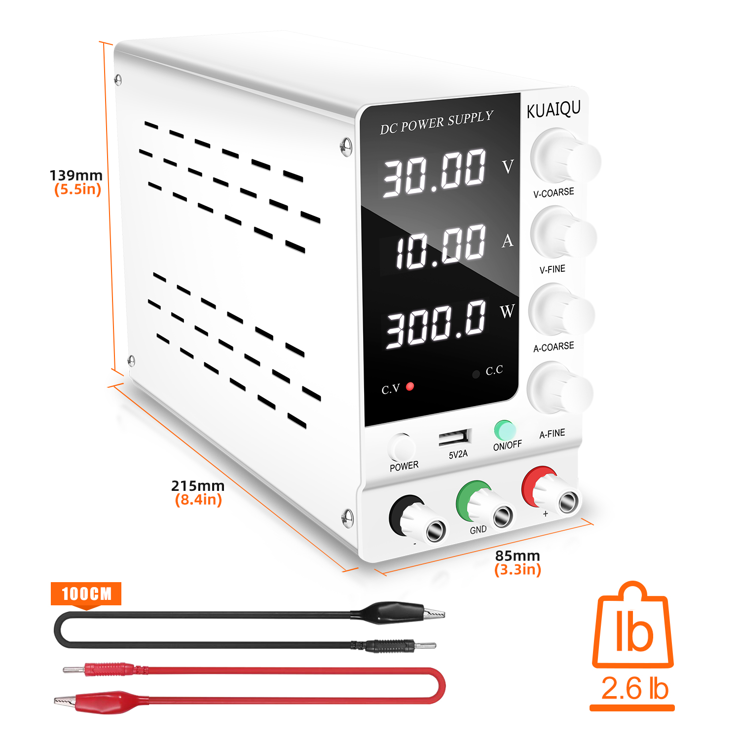 KUAIQU Fonte de Alimentação DC - High Precision Dc Power Supply 30V 10A avaliação e preço