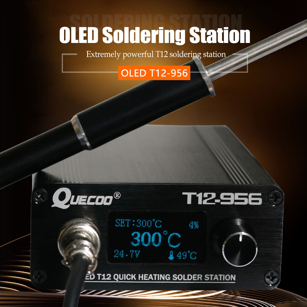 QUECOO-T12-956 Estação De Sold - T12 Soldering Station Oled avaliação e preço