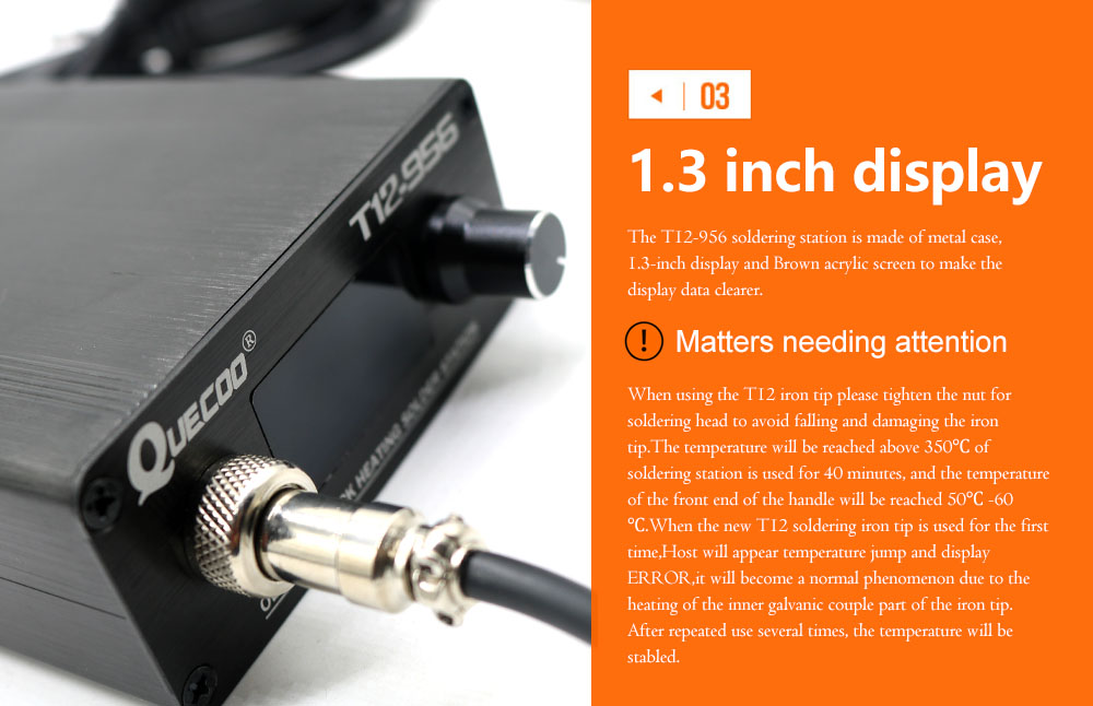QUECOO-T12-956 Estação De Sold - T12 Soldering Station Oled avaliação e preço
