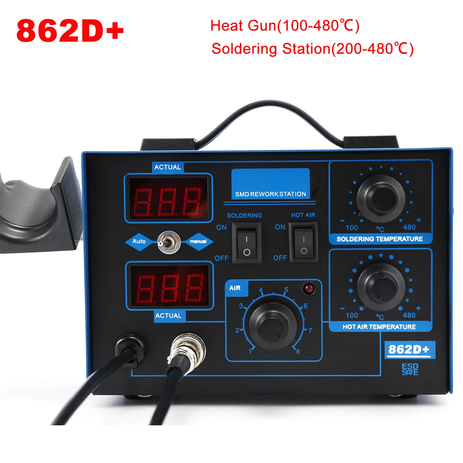 Estação de solda 862D+ 2 em 1, - 2 In 1 Soldering Rework Station 750W avaliação e preço
